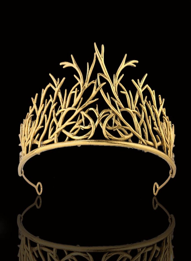 winvin Alloy Branch Crown Queen Crown For Cosplay Birthday Wedding Halloween Costume Party Decorations (Dark Gold) - Image 3