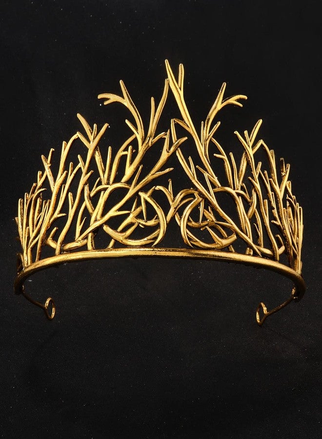 winvin Alloy Branch Crown Queen Crown For Cosplay Birthday Wedding Halloween Costume Party Decorations (Dark Gold) - Image 5