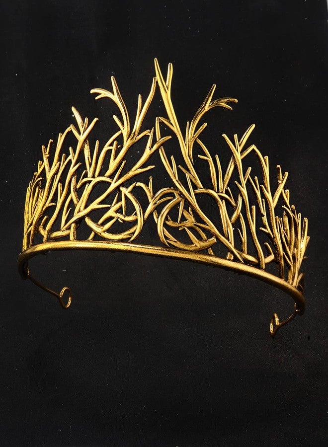winvin Alloy Branch Crown Queen Crown For Cosplay Birthday Wedding Halloween Costume Party Decorations (Dark Gold) - Image 4
