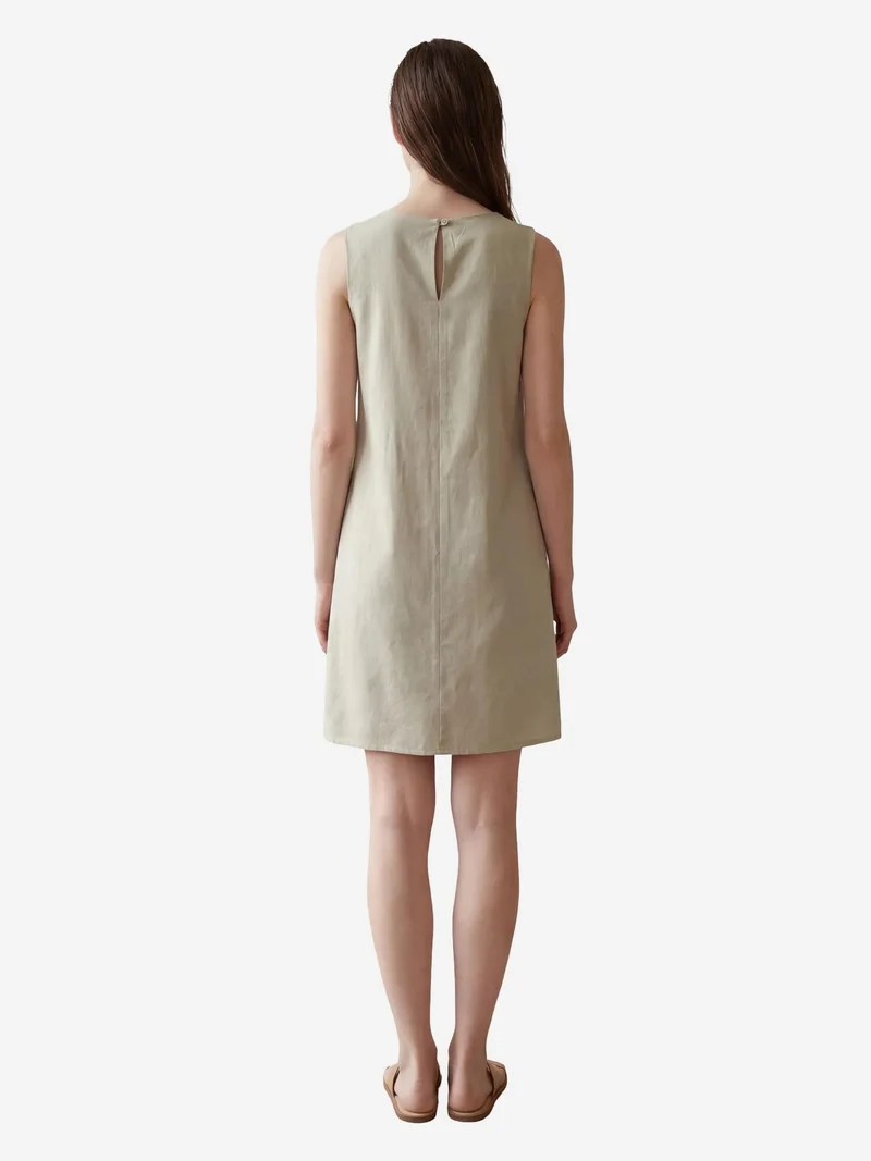 MY FASHION Sage Green MY FASHION Cut Out Detailed Mini Dress with Pockets for Women | Best Price UAE