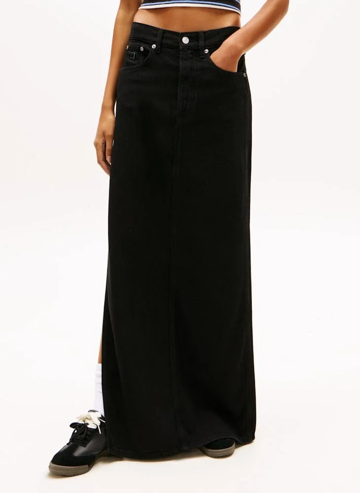 Denim Pocket Detail Maxi Skirt