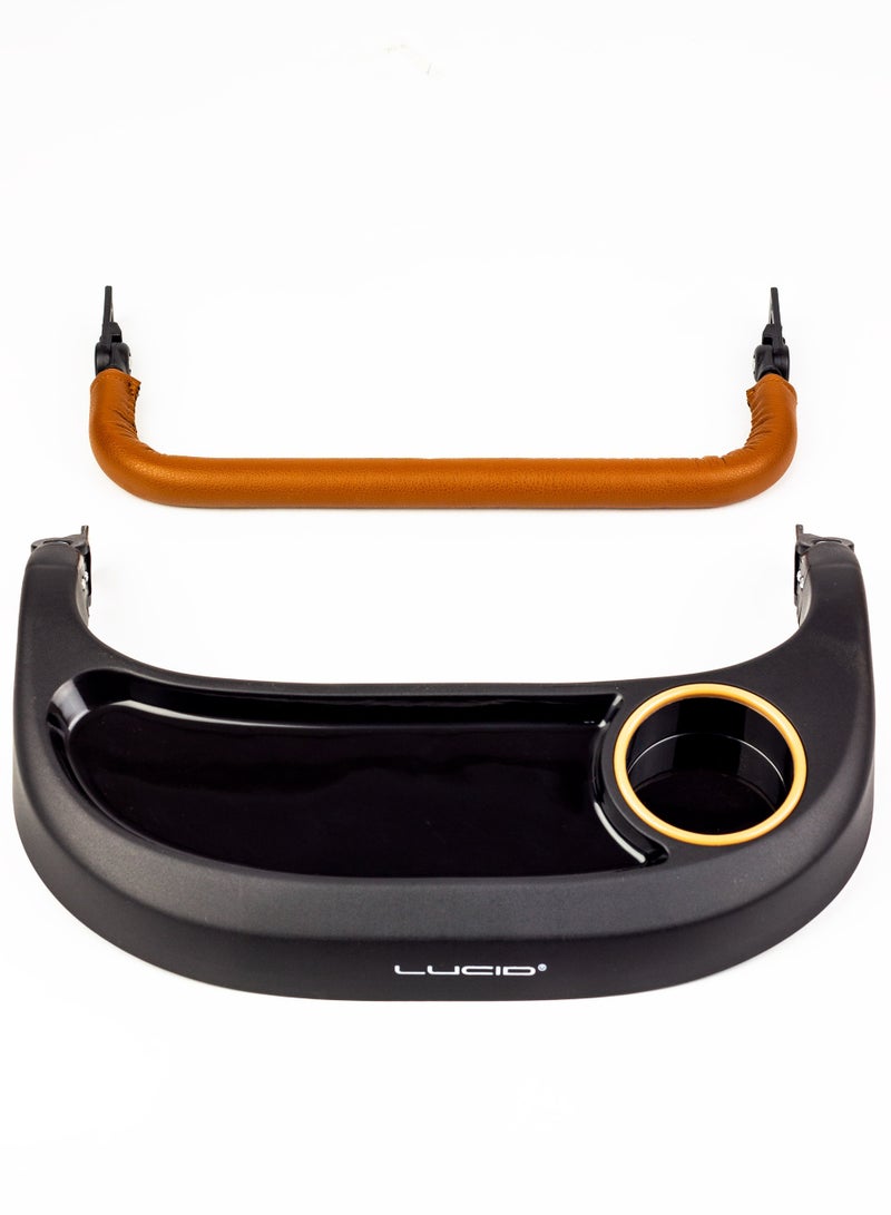 لوسيد عربة أطفال سينا، عربة أطفال فاخرة بمظلة وغطاء جلد من لوسيد أبيض - Image 5