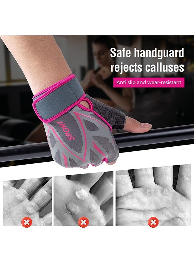 CAMPANAS Gym Hand Gloves with Wrist Support – Adjustable Half-Finger Weight Lifting Gloves for Men & Women, Non-Slip Breathable Workout Gloves for Fitness, CrossFit, Cycling & Powerlifting(Pink) - Image 4