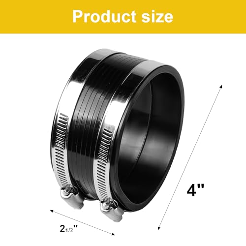Jetuplusllc Air Intake Coupler Kit 4" O.D TO 4" or 4" to 3.75" with Clamps Black attach Pipe 9771 - Image 2