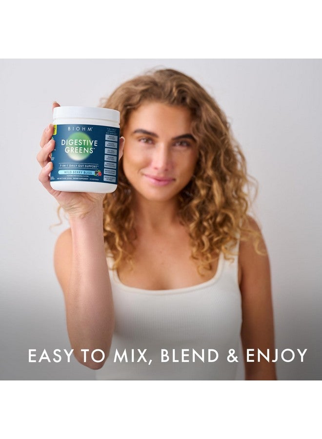 BIOHM Digestive Greens, Green Superfood Powder (7.4 Oz, 30 Servings) Immune & Gut Health Support with Antioxidants, Vitamins, Probiotics & Enzymes, Good Source of Fiber, Berry Flavor - Image 4