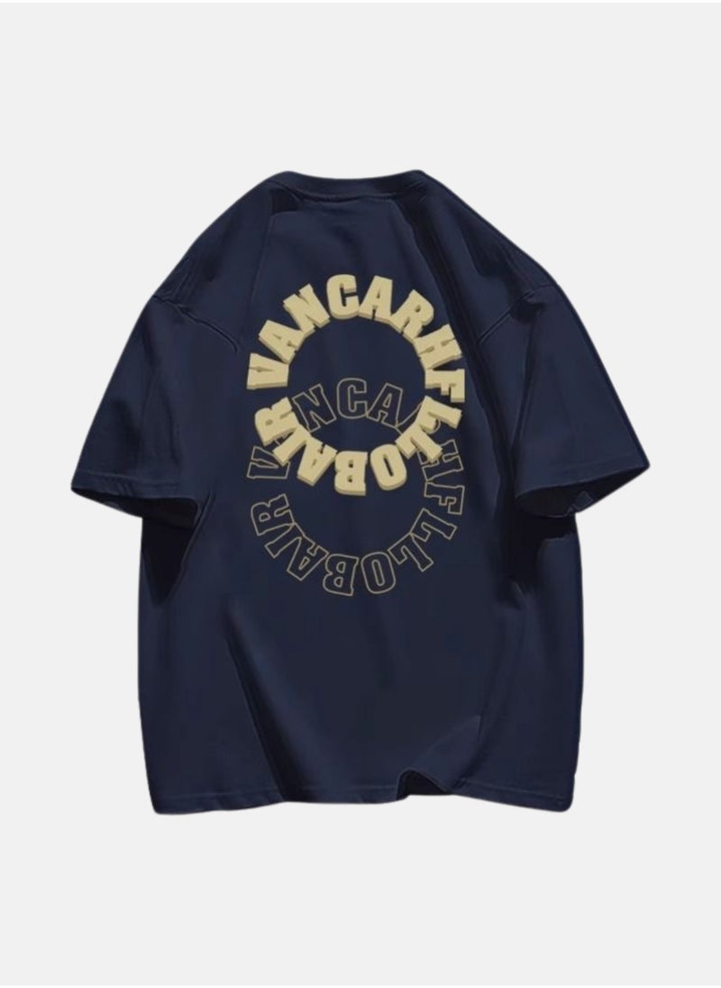 Thirty-One VANOARHFL Printed Navy Blue Unisex Oversized T-shirt  - Image 1