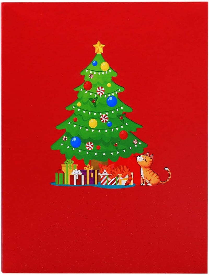 Participatory Three-dimeChristmas Card with Musical Surprise and LED Lighting Artisanal Papercraft for Cyclical Longings Constructed Holiday Invitation Card - Image 4