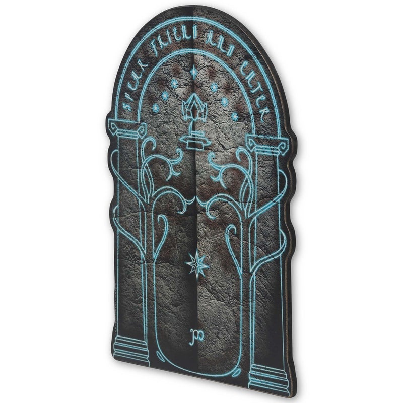 Open Road Brands The Lord of the Rings Doors of Durin Speak Friend and Enter Wood Wall Decor - Vintage LOTR Moria Door Wall Art for Home - Image 2