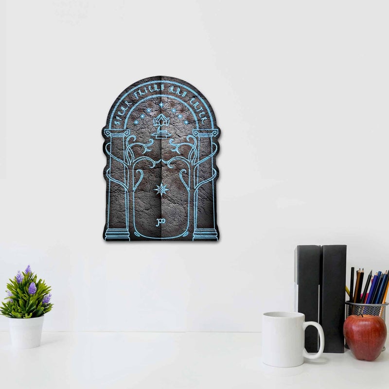 Open Road Brands The Lord of the Rings Doors of Durin Speak Friend and Enter Wood Wall Decor - Vintage LOTR Moria Door Wall Art for Home - Image 5