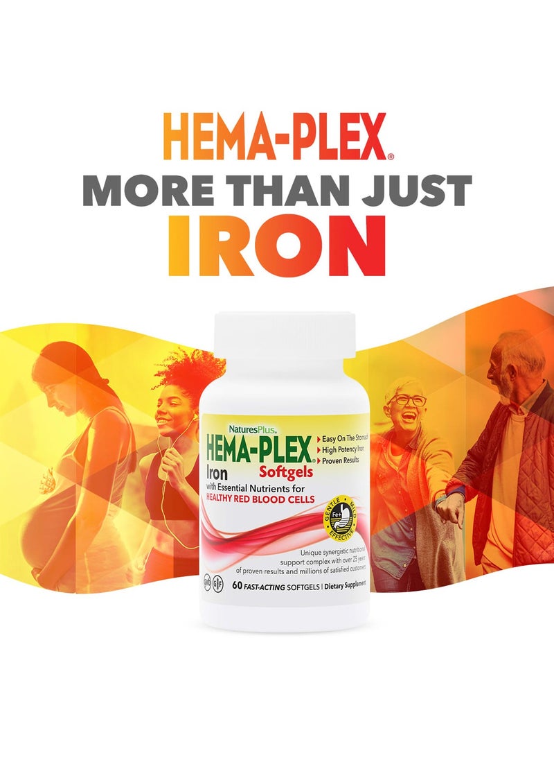 NaturesPlus Hema-Plex, 60 Fast-Acting Softgels  - Image 2