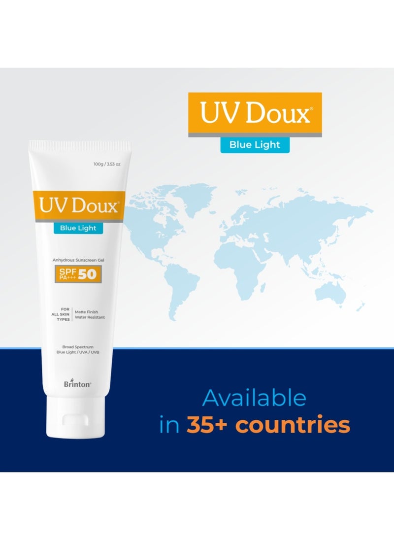 Brinton UV Doux Blue Light Tinted Sunscreen Gel SPF 50 PA+++ Broad Specturm | Blue Light & UVA/UVB Protection | Matte Finish with Sweat & Water Resistance For Men & Women | For All Skin Types, 50g  - Image 5