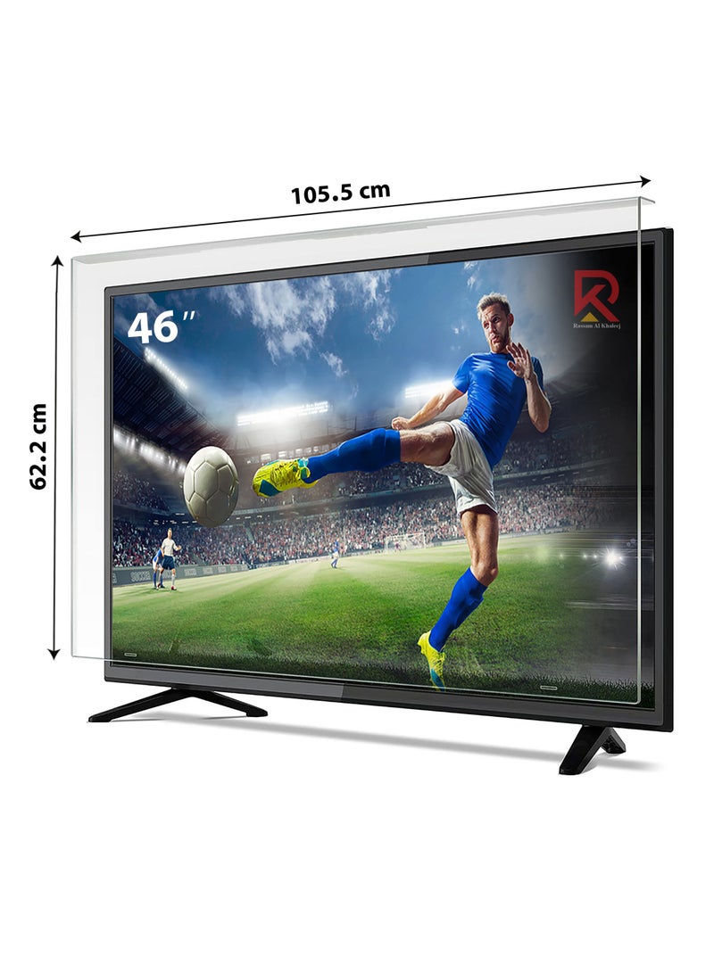 46-Inch TV Screen Protector – Shatterproof, Anti-Blue Ray, Eye Protection, Removable, Waterproof Clear Shield for LED/LCD/4K TVs (105 x 62 cm) - Image 1