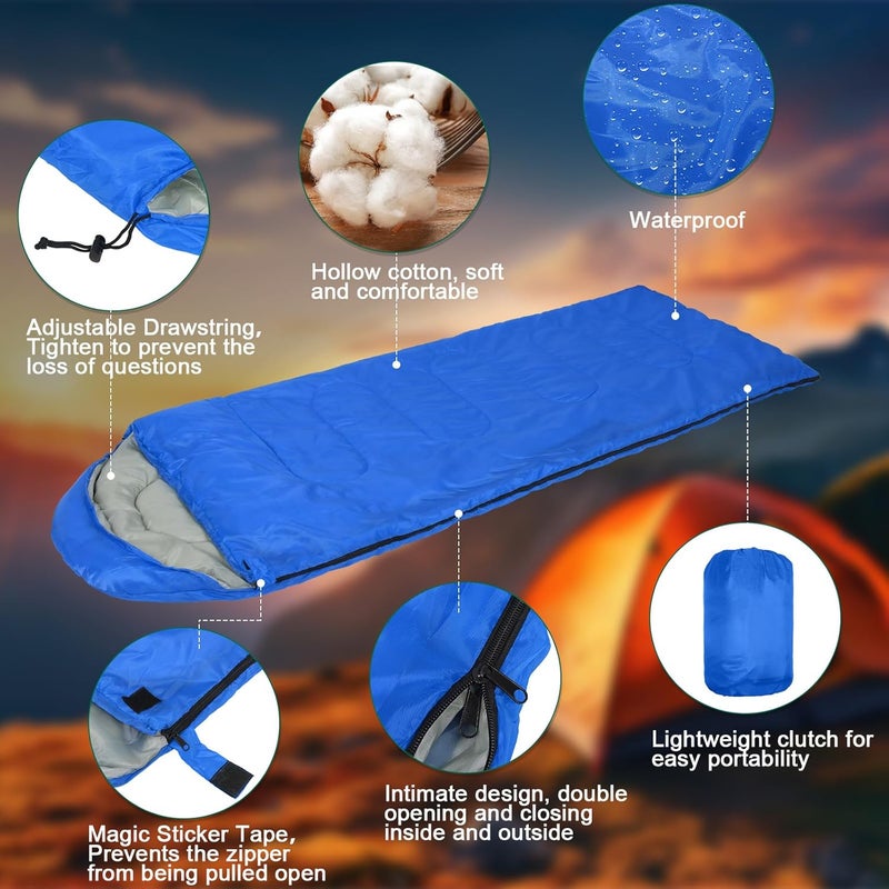 Macarrie 6 Pack Camping Sleeping Bags Bulk for Adults Backpacking Lightweight Waterproof 4 Season with Compression Sack Sleeping Bag for Hiking Travel Outdoor Travel Hunting - Image 3