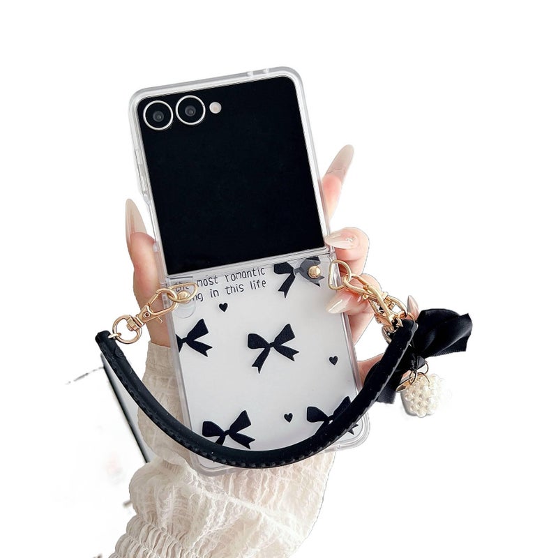 غطاء واقي | حماية من السقوط | تصميم فيونكة | مقاوم للصدمات لـ Samsung Galaxy Z Flip 5 | شفاف TPU - Image 3
