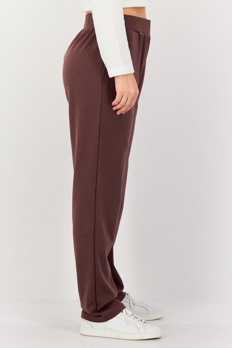 Algspar سروال نسائي بقصة عادية مستقيمة، بني - Image 3