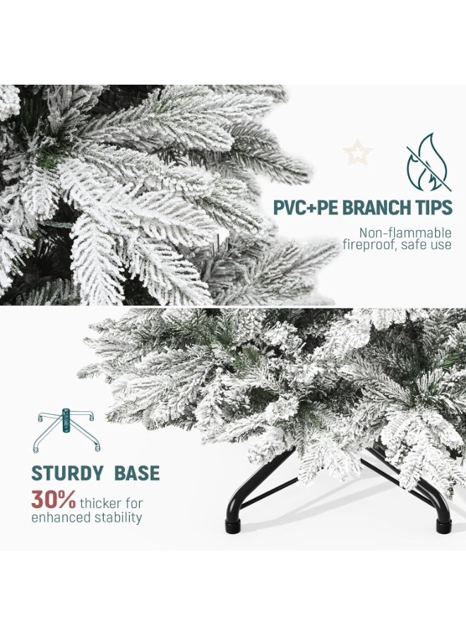 جورونب شجرة عيد الميلاد البيضاء المُغطاة بشجرة التنوب الثلجية، مناسبة للمنزل والمكتب، بطول 120 سم/150 سم/180 سم/210 سم/240 سم، سهلة التركيب، مع حامل معدني. - Image 3