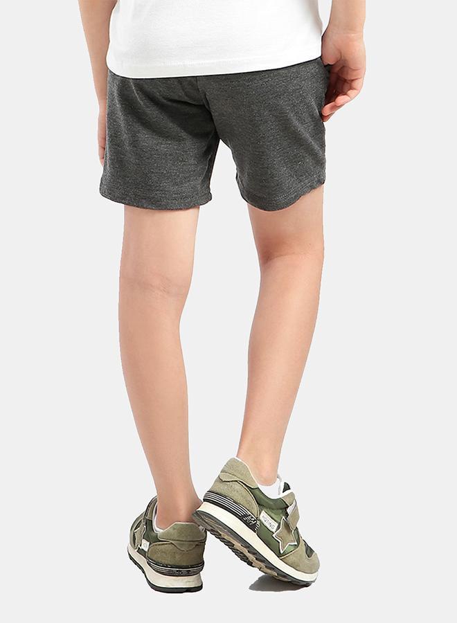 Kady Cotton Drawstring Elastic Waist Side-Pocket Sweat Shorts for Kids - Charcoal, 14 Years - Image 3