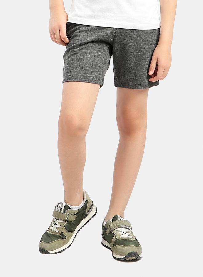Kady Cotton Drawstring Elastic Waist Side-Pocket Sweat Shorts for Kids - Charcoal, 14 Years - Image 1
