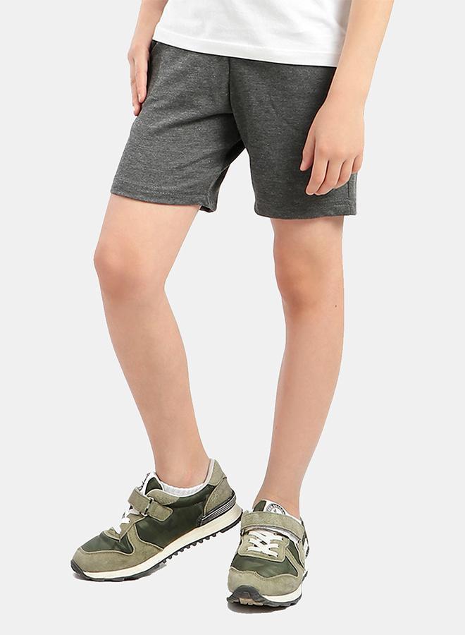 Kady Cotton Drawstring Elastic Waist Side-Pocket Sweat Shorts for Kids - Charcoal, 14 Years - Image 2