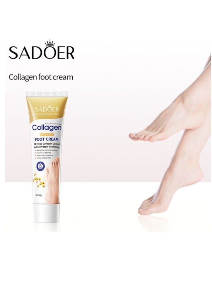 SADOER Collagen Foot Cream, Suitable For Dry & Cracked Feet, Nourishing, Moisturizing, Smoothing & Whitening Foot Skin Care 60g  - Image 2