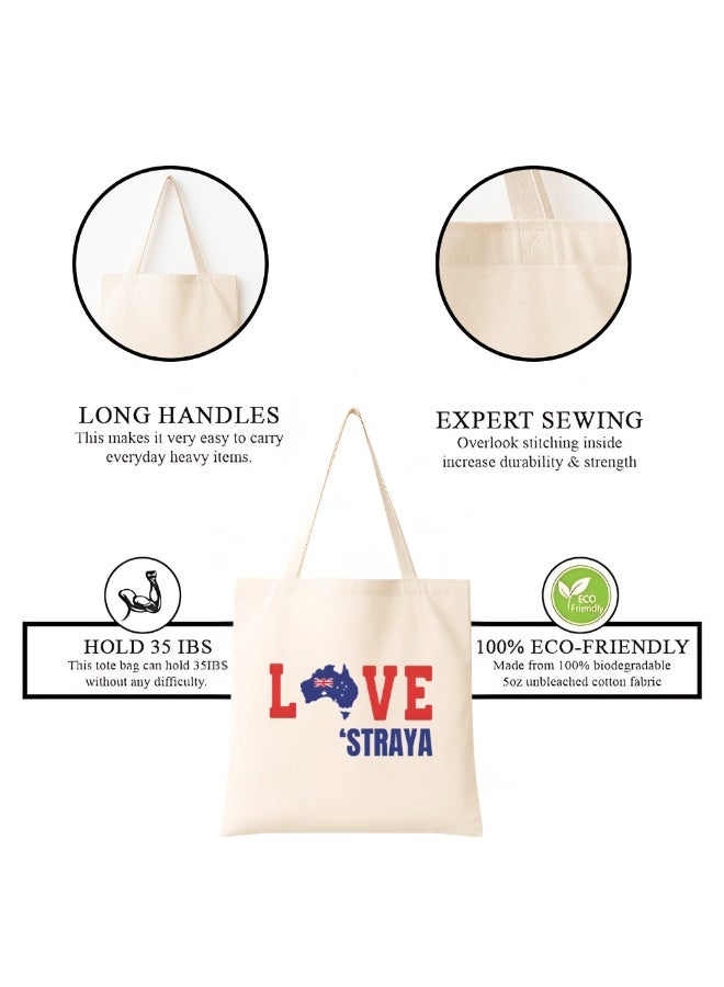 PRINTSHOP4ME Australia Cotton Bag-Eco-Friendly Canvas Cotton Tote Bag With Printed For Women-Reusable Bag,Party Gift Idea And Cotton Gift Bag-Perfect For Australia Day - Image 4