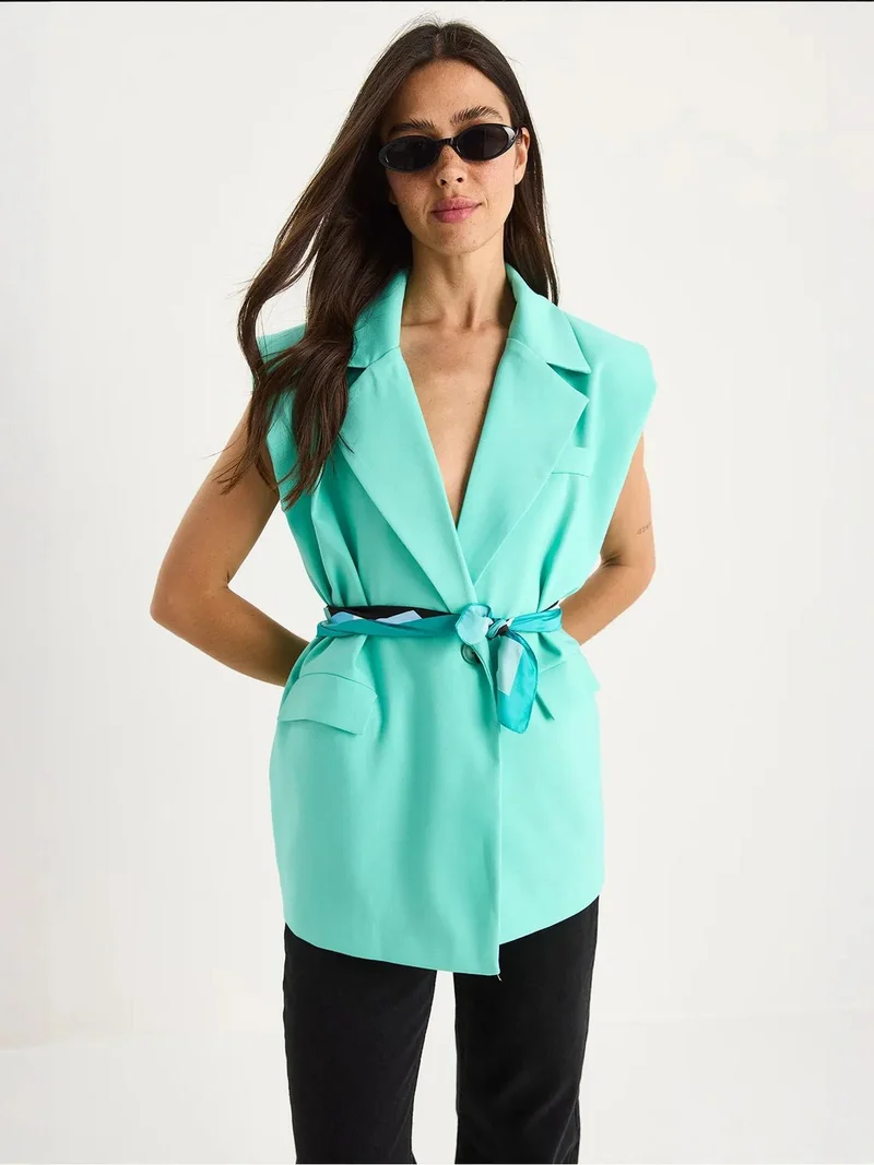 Bianco Lucci LUCCI Padded Oversized Vest