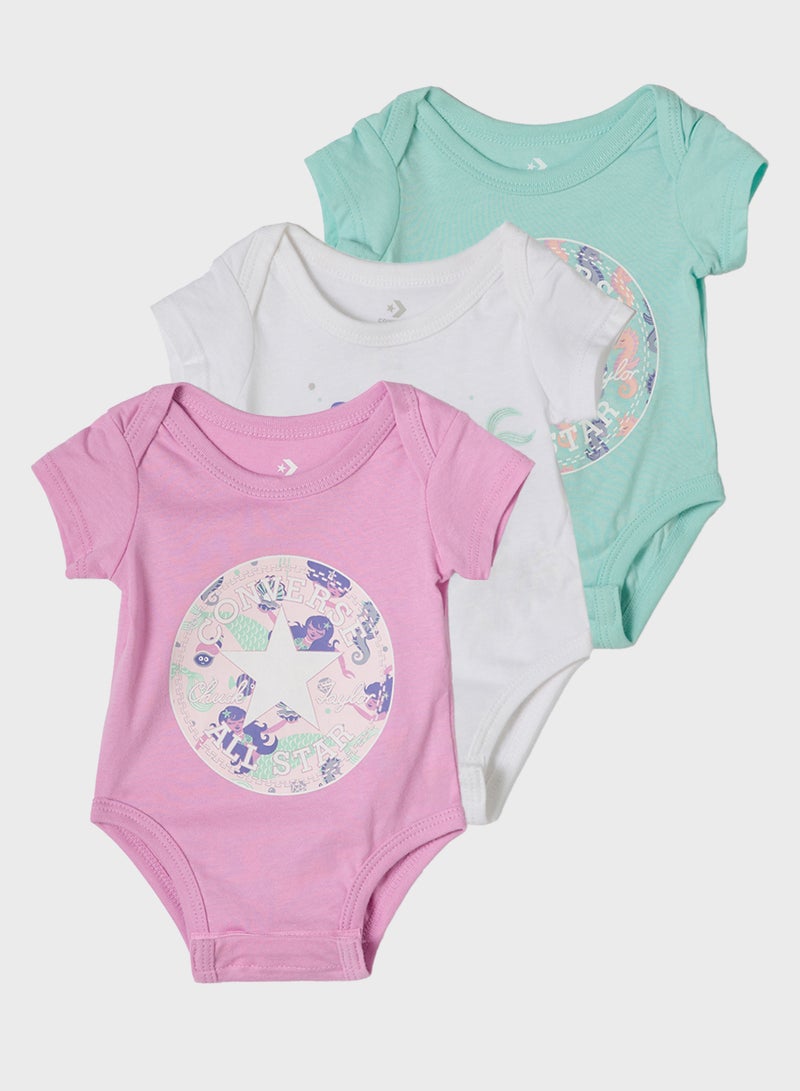 CONVERSE Infant 3 Pack Mermaid Bodysuit - Image 1