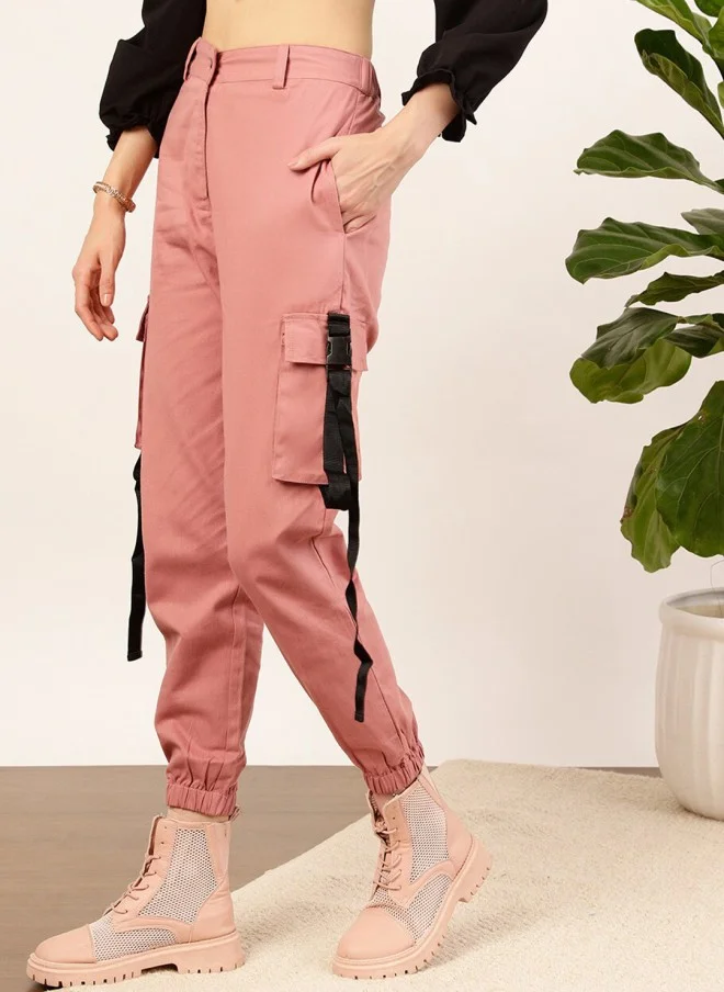 STREET 9 Pink Cargo Trousers for Women