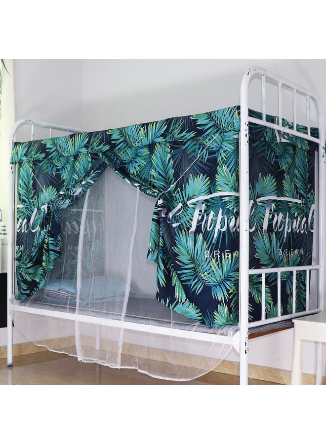 Upper Deck Curtain With Leaf Design Cotton Green/Blue 195 x 90 115cm - Image 1