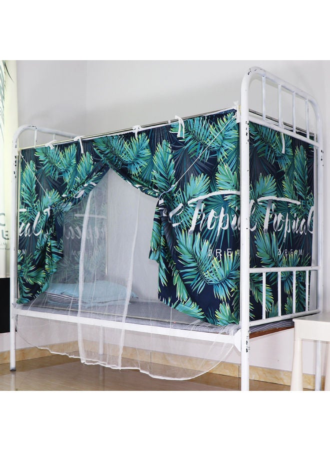 Upper Deck Curtain With Leaf Design Cotton Green/Blue 195 x 90 115cm - Image 2