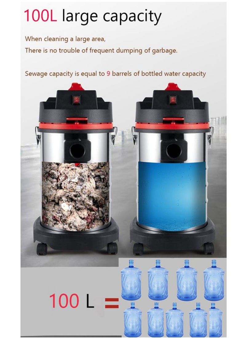 SUNRISE - Wet Dry Vacuum, Vacuum Cleaner，100L, 4500W Strong Power Home Use Commercial Industrial Use - Image 1