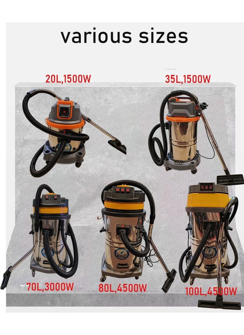 SUNRISE - Wet Dry Vacuum, Vacuum Cleaner，100L, 4500W Strong Power Home Use Commercial Industrial Use - Image 1