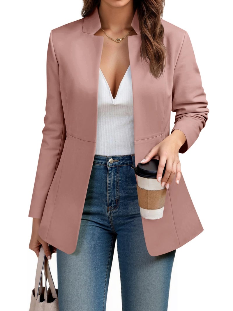 Cicy Bell Womens Business Casual Blazer Long Sleeve Open Front Notch Stand Collar Blazer Work Office Jacket Suit - Image 1