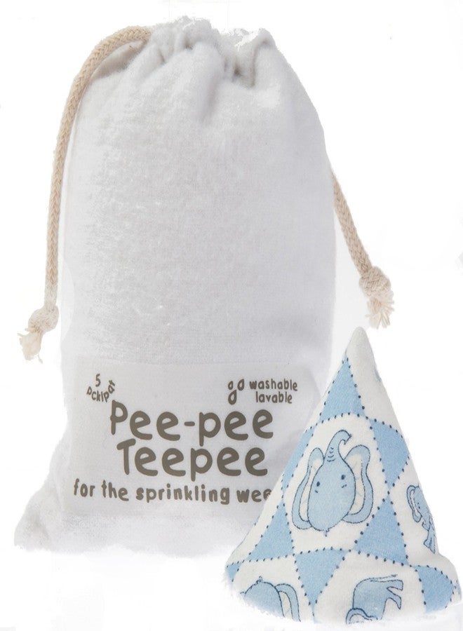 Beba Bean Pee Pee Teepee Elephant Blue with Laundry Bag 5 Pieces Baby boy Pee Shield Babyboy Essentials peepeeeteepee Baby boy Teepee Pee Shield Pee Covers - Image 2