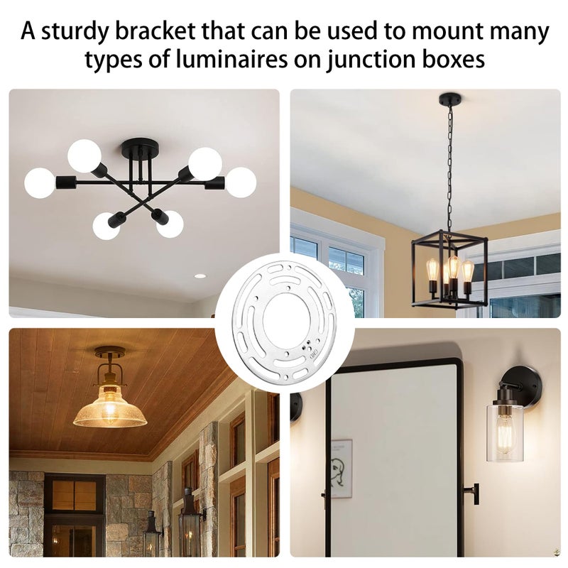 Armiika 2 Pack Universal Light Fixture Mounting Bracket, 4 Inches Diameter Steel Round Universal Light Crossbar with Screws and Nuts, Mounting Bracket for Mount Wall Light, Close to Ceiling Light - Image 5