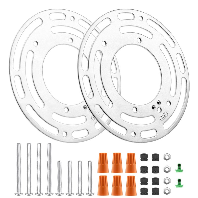Armiika 2 Pack Universal Light Fixture Mounting Bracket, 4 Inches Diameter Steel Round Universal Light Crossbar with Screws and Nuts, Mounting Bracket for Mount Wall Light, Close to Ceiling Light - Image 1
