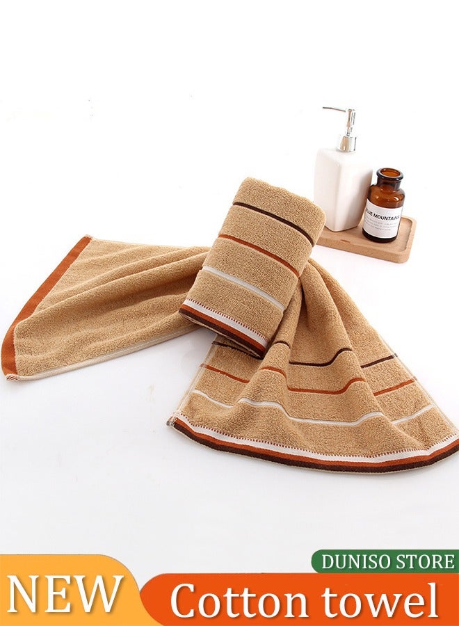 DUNISO Face towel, household thick pure cotton material towel, soft and quick drying, high water absorption, suitable for home travel and hotels, 34 * 74cm - Image 1