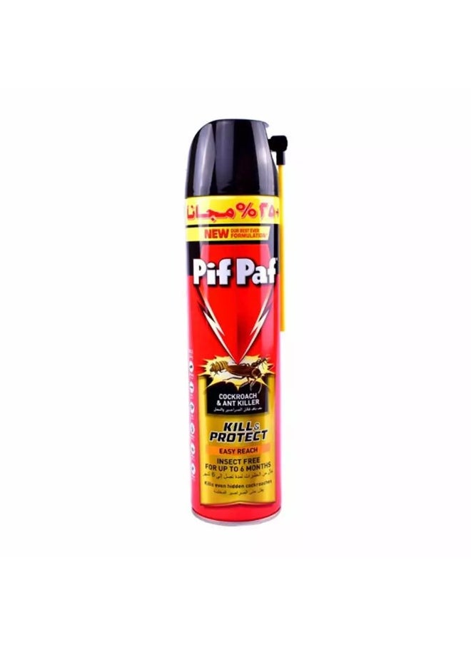 Pif Paf Pif Paf Cockroach & Ant Killer, Pif Paf Kill & Protect 500ml (400ml+25% Free)- Black  - Image 1