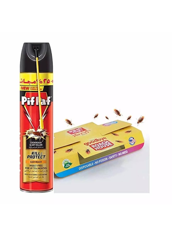 Pif Paf Pif Paf Cockroach & Ant Killer, Pif Paf Kill & Protect 500ml (400ml+25% Free)- Black  - Image 2
