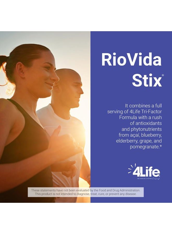 4life Transfer Factor RioVida Stix Tri-Factor Formula, Supports Immune System with Elderberry, Blueberry, Pomegranate and Acai - 15 Packets - Image 4