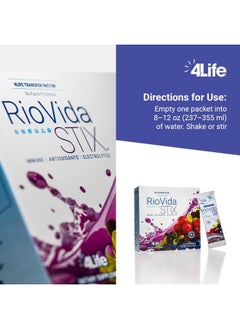 4life Transfer Factor RioVida Stix Tri-Factor Formula, Supports Immune System with Elderberry, Blueberry, Pomegranate and Acai - 15 Packets  - Image 5