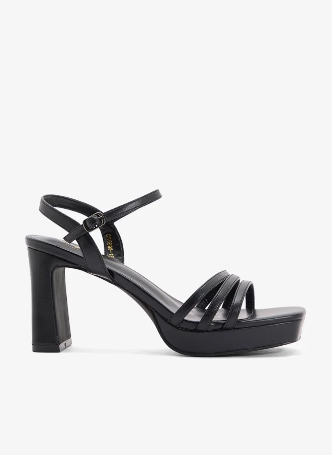 Ginger Square Toe Ankle Strap Platform Heel Sandal