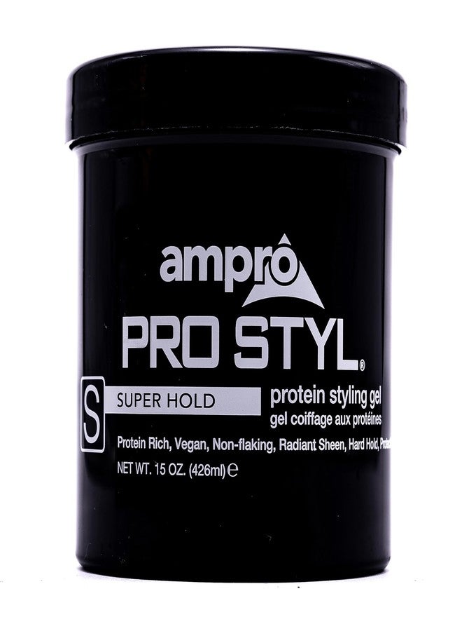 AmPro Pro Styl Protein Styling Gel - Curly Hair Gel for Men and Women - Soy Protein Strengthens Strands - Strong Hold, Frizz Control - 15 oz - Image 1