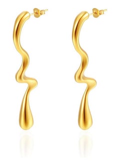 Fashion 18K Gold Plated Stainless Steel Irregular Water Drop Long Dangle Earrings Unique Trendy Women - pzsku/Z3369FDD06708C8FF5181Z/45/_/1737458131/b116db22-4890-4977-9b07-1ec451a61429