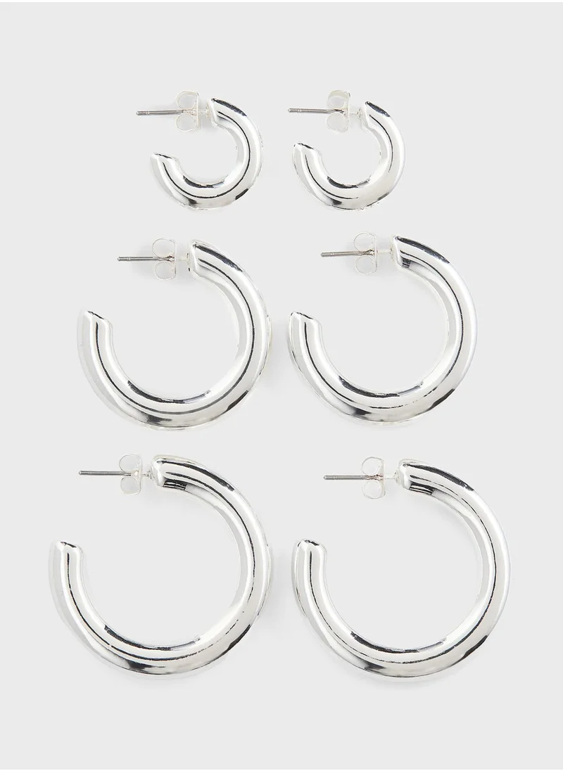 H&M 3-Pack Hoop Earings