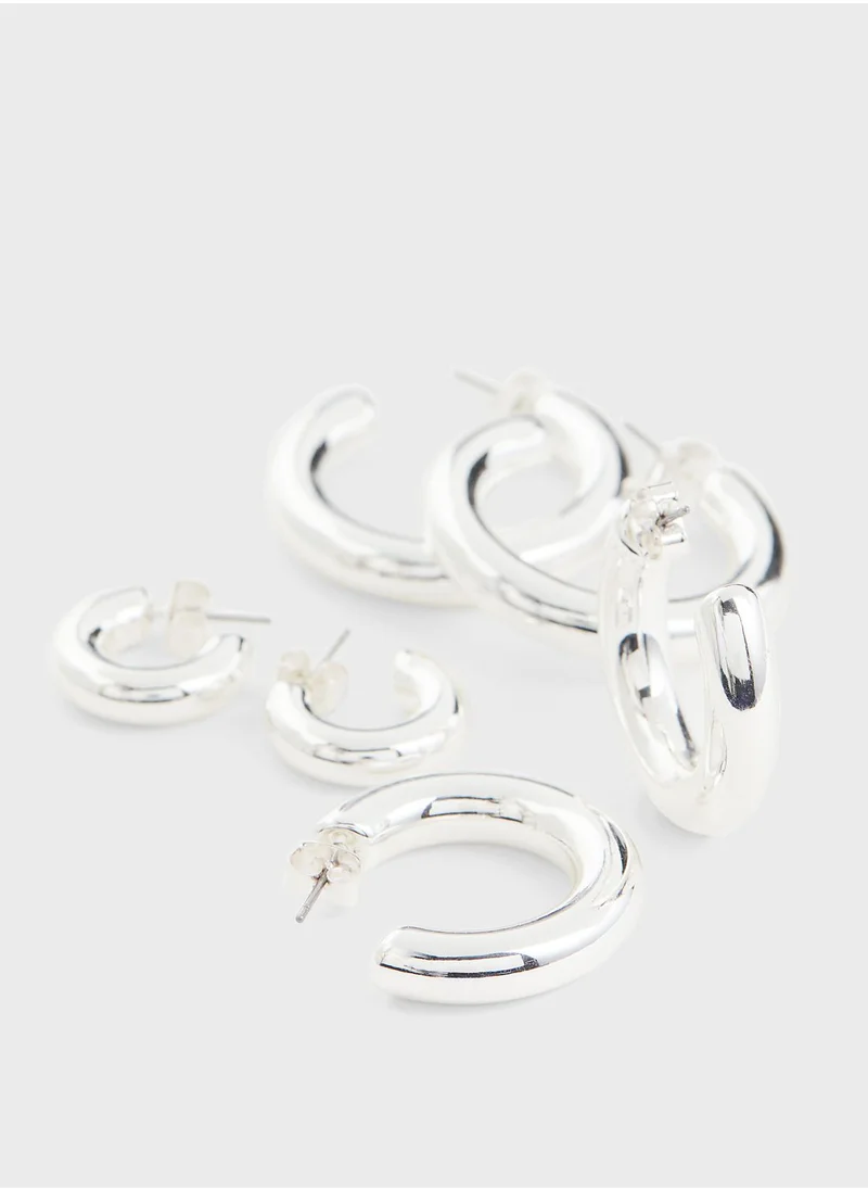 H&M 3-Pack Hoop Earings