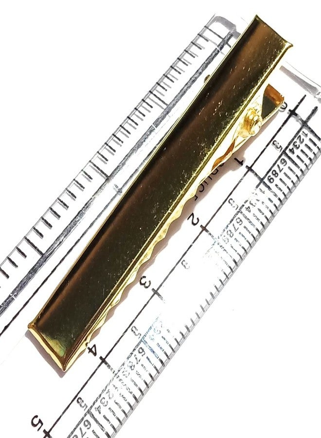 Delicate 4.5 cm silver 50pcs golden 30 pcs and 7.5 cm white 30 pcs combo Flat Metal Single Prong Alligator DIY Barrette Bow Hair Clips total Set of 110 Pieces - Image 3