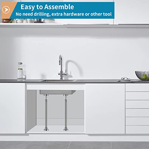 Sanbege 2 Pcs Undermount Sink Brackets Adjustable, Stainless Steel Sink Support, Drill-Free Installation and Repair Kit System for Kitchen, Bathroom (19.7"-31.5") - Image 5