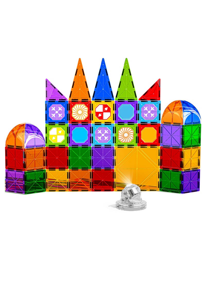 Magnetic Fields-Light Magnetic Tiles Blocks Castle set- 58 Pcs - Image 1