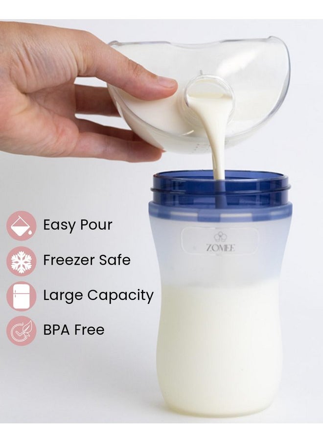 Zomee - Zomee Silicone Ergonomic Baby Bottle Set: 9 oz Natural-Feel Nipple, Variable Flow, Anti-Colic Design, Leak Proof Cap for Infants and Toddlers (Set of 2) - Image 1